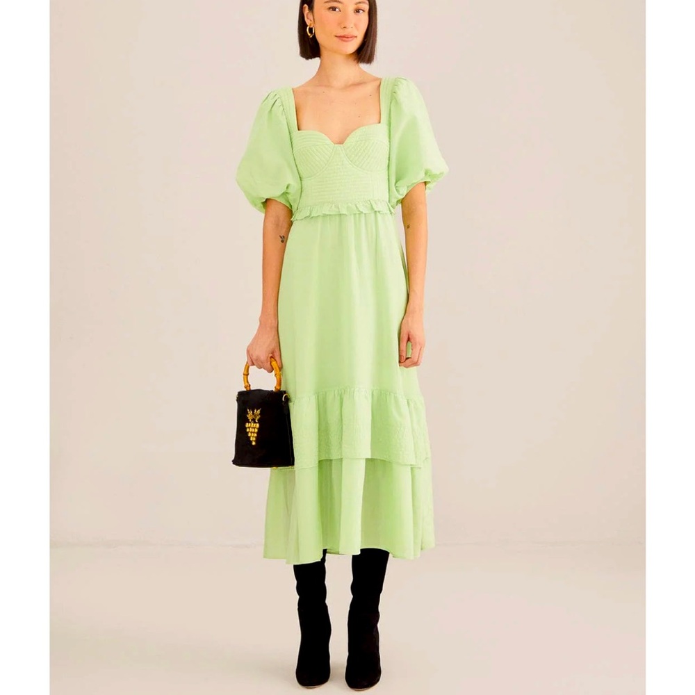 FARM Rio Light Green Midi Dress